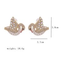 New Product Creative Full Diamond Swan Earrings New Animal Earrings Wholesale Nihaojewelry main image 6