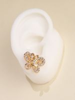 Korea New Hollow Inlaid Rhinestone Butterfly Temperament Earrings Super Fairy Wholesale Nihaojewelry main image 2