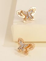 Korea New Hollow Inlaid Rhinestone Butterfly Temperament Earrings Super Fairy Wholesale Nihaojewelry main image 4