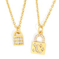 Korea Star Moon Key Lock Necklace Simple Wild Personality Couple Diamond-plated Necklace Wholesale Nihaojewelry main image 1