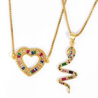 Necklace Jewelry Snake Pendant Necklace Diamond Simple Heart Necklace Wholesale Nihaojewelry main image 1