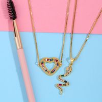 Necklace Jewelry Snake Pendant Necklace Diamond Simple Heart Necklace Wholesale Nihaojewelry main image 6