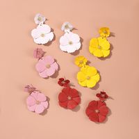 Hot-sale Forest Flower Earrings Creative Fashion Alloy Spray Paint Multicolor Flower Earrings Wholesale Nihaojewelry main image 3