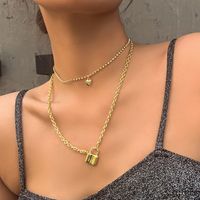 New Fashion Hot Jewelry Creative Personality Simple Multi-element Lock Love Pendant Necklace Wholesale Nihaojewelry main image 1