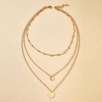 Fashion Jewelry New Personality Fashion Simple Disc Necklace Multi-layer Suit Necklace Wholesale Nihaojewelry main image 4