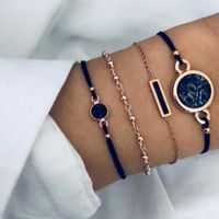 New Jewelry Fashion Geometric Round Turquoise Bracelet Braided Wire Bracelet 4 Piece Set Wholesale Nihaojewelry main image 1