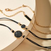 New Jewelry Fashion Geometric Round Turquoise Bracelet Braided Wire Bracelet 4 Piece Set Wholesale Nihaojewelry main image 4