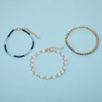 Bohemian National Wind Personality Beach Foot Jewelry Color Rice Beads Diamond Pearl Anklet 3 Piece Set Wholesale Nihaojewelry main image 6