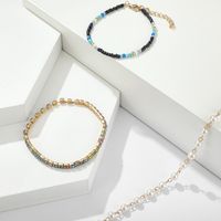 Bohemian National Wind Personality Beach Foot Jewelry Color Rice Beads Diamond Pearl Anklet 3 Piece Set Wholesale Nihaojewelry main image 5