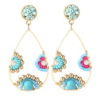 Bohemian Hand-woven Water Drop Rice Beads Earrings Geometric Earrings Jewelry Wholesale Nihaojewelry sku image 3
