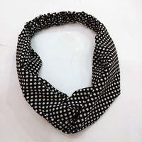 Korean Fashion New Polka Dot Knotted Headband Wide-edged High-end Knotted Headband Cloth Simple Wash Face Cross Hair Band Wholesale Nihaojewelry sku image 7