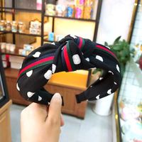 South Korea's New Wide-angle Wave Point Knotted Headband Striped Webbing Twisted Adult Hair Accessories Wholesale Nihaojewelry sku image 1