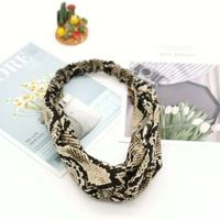 Hot Selling Wide-brimmed Snakeskin Hair Band Headband Retro Cloth Snake Pattern Hairpin Bow Cross Hair Accessories Ladies Wholesale Nihaojewelry sku image 3