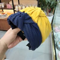 Korean Fashion Wide-brimmed Pleated Knot Headband High-end Solid Color Fabric Pressure Hairpin Explosion Headband Ladies Wholesale Nihaojewelry sku image 4