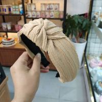 Korean Fashion Wide-brimmed Pleated Knot Headband High-end Solid Color Fabric Pressure Hairpin Explosion Headband Ladies Wholesale Nihaojewelry sku image 5