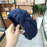 Korean Fashion Wide-brimmed Pleated Knot Headband High-end Solid Color Fabric Pressure Hairpin Explosion Headband Ladies Wholesale Nihaojewelry sku image 7