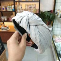 Korean Fashion Wide-brimmed Pleated Knot Headband High-end Solid Color Fabric Pressure Hairpin Explosion Headband Ladies Wholesale Nihaojewelry sku image 8