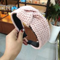 Korean Fashion New Knitted Wool Knotted Headband Wide-brimmed Solid Color Simple Hair Accessories Fashion Wild Headband Ladies Wholesale Nihaojewelry sku image 1