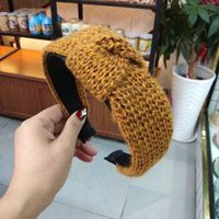 Korean Fashion New Knitted Wool Knotted Headband Wide-brimmed Solid Color Simple Hair Accessories Fashion Wild Headband Ladies Wholesale Nihaojewelry sku image 5