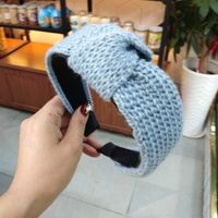 Korean Fashion New Knitted Wool Knotted Headband Wide-brimmed Solid Color Simple Hair Accessories Fashion Wild Headband Ladies Wholesale Nihaojewelry sku image 4