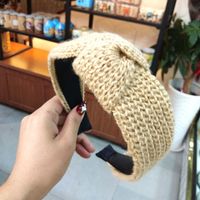 Korean Fashion New Knitted Wool Knotted Headband Wide-brimmed Solid Color Simple Hair Accessories Fashion Wild Headband Ladies Wholesale Nihaojewelry sku image 7
