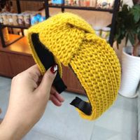 Korean Fashion New Knitted Wool Knotted Headband Wide-brimmed Solid Color Simple Hair Accessories Fashion Wild Headband Ladies Wholesale Nihaojewelry sku image 8