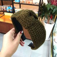 Korean Fashion New Knitted Wool Knotted Headband Wide-brimmed Solid Color Simple Hair Accessories Fashion Wild Headband Ladies Wholesale Nihaojewelry sku image 3