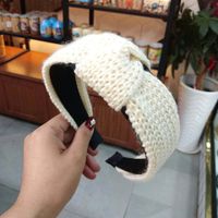 Korean Fashion New Knitted Wool Knotted Headband Wide-brimmed Solid Color Simple Hair Accessories Fashion Wild Headband Ladies Wholesale Nihaojewelry sku image 6