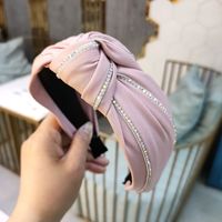Korean High-end Color Rhinestone Knotted Headband Wide-brimmed Simple Fabric Exquisite Hairpin Fashion Pressure Headband Wholesale Nihaojewelry sku image 6