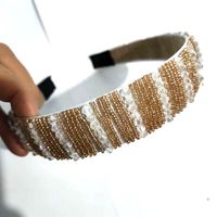 Korean Fashion Wide-brimmed Hand-woven Crystal Hair Band High-end Luxury Fashion Hairpin Boutique Pressure Headband Female Hair Accessories Wholesale Nihaojewelry sku image 5