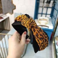 Korean Fashion Best Selling Simple Leopard Pattern Knotted Headband Fashion Hit Color Matching Color Printing Hairpin Retro Pressure Headband Wholesale Nihaojewelry sku image 5