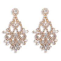 Fashion Full Diamond Acrylic Earrings Luxury Irregular Geometric Wild Earrings sku image 1