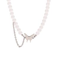 Korean Harajuku Style Fashion Butterfly Transparent Crystal Necklace Wild Neck Chain Wholesale Nihaojewelry sku image 1