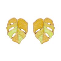 Fashion Leaf Alloy Acrylic Earrings Ear Studs sku image 1