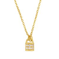 Korea Star Moon Key Lock Necklace Simple Wild Personality Couple Diamond-plated Necklace Wholesale Nihaojewelry sku image 2