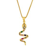 Necklace Jewelry Snake Pendant Necklace Diamond Simple Heart Necklace Wholesale Nihaojewelry sku image 1