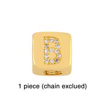 Fashion Letter Copper 18k Gold Plated Artificial Gemstones Bracelets In Bulk sku image 2