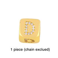 Fashion Letter Copper 18k Gold Plated Artificial Gemstones Bracelets In Bulk sku image 4