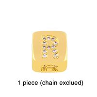 Fashion Letter Copper 18k Gold Plated Artificial Gemstones Bracelets In Bulk sku image 18
