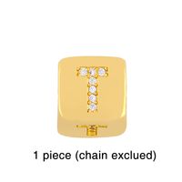Fashion Letter Copper 18k Gold Plated Artificial Gemstones Bracelets In Bulk sku image 20