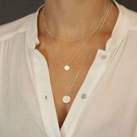 Fashion Jewelry New Personality Fashion Simple Disc Necklace Multi-layer Suit Necklace Wholesale Nihaojewelry sku image 1