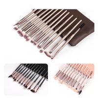 12 Pieces Gift Makeup Brush Tool Set Black Artificial Fiber Eye Shadow Makeup Brush Set Wholesale Nihaojewelry main image 2