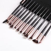 12 Pieces Gift Makeup Brush Tool Set Black Artificial Fiber Eye Shadow Makeup Brush Set Wholesale Nihaojewelry main image 3