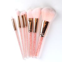 7 Pieces Crystal Makeup Brushes Diamond Plastic Handle Artificial Fiber Pink Bag Makeup Tools Wholesale Nihaojewelry main image 6