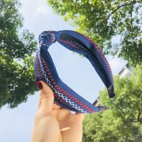 Wide-brimmed Fabric Knotted Hair Hoop Korean Simple Toothed Non-slip Hairpin Wild Wave Dot Hair Accessories Ladies Wholesale Nihaojewelry sku image 9