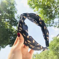 Wide-brimmed Fabric Knotted Hair Hoop Korean Simple Toothed Non-slip Hairpin Wild Wave Dot Hair Accessories Ladies Wholesale Nihaojewelry sku image 12