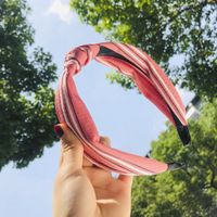 Wide-brimmed Fabric Knotted Hair Hoop Korean Simple Toothed Non-slip Hairpin Wild Wave Dot Hair Accessories Ladies Wholesale Nihaojewelry sku image 24