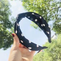 Wide-brimmed Fabric Knotted Hair Hoop Korean Simple Toothed Non-slip Hairpin Wild Wave Dot Hair Accessories Ladies Wholesale Nihaojewelry sku image 25