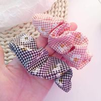 Fresh Plaid Small Daisy Hair Ring Sweet Ball Head  Hair Rope Simple Rubber Band Tie Head Rope Wholesale Nihaojewelry main image 3