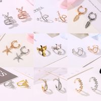 Wholesale Jewelry Retro Geometric Artificial Gemstones Plating Earrings main image 4